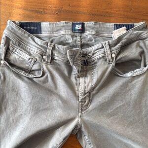 Muted Gray Straight Jeans with Washed Look